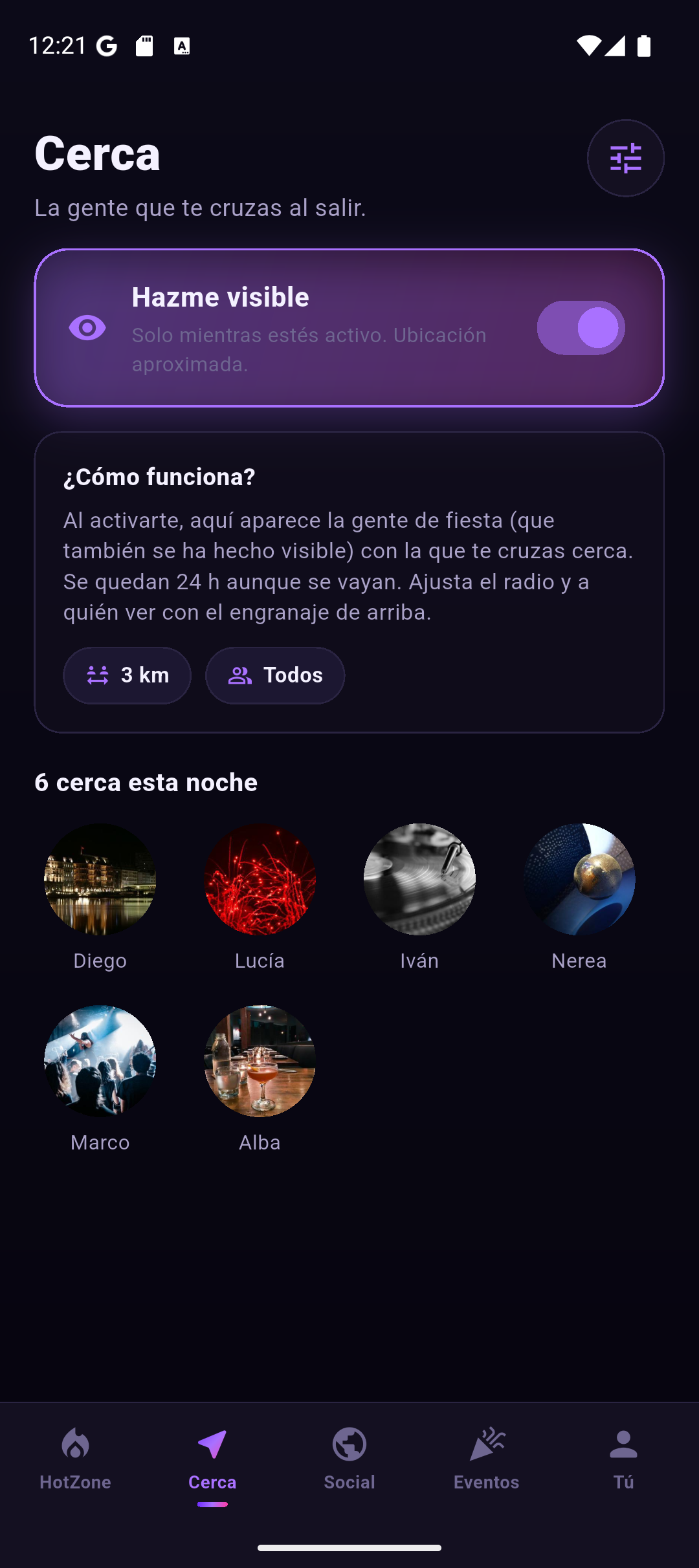Cerca en FlashNight: gente de fiesta cerca esta noche