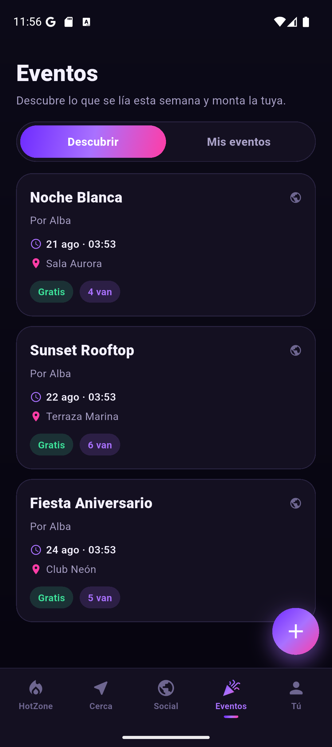 Eventos de la semana en FlashNight